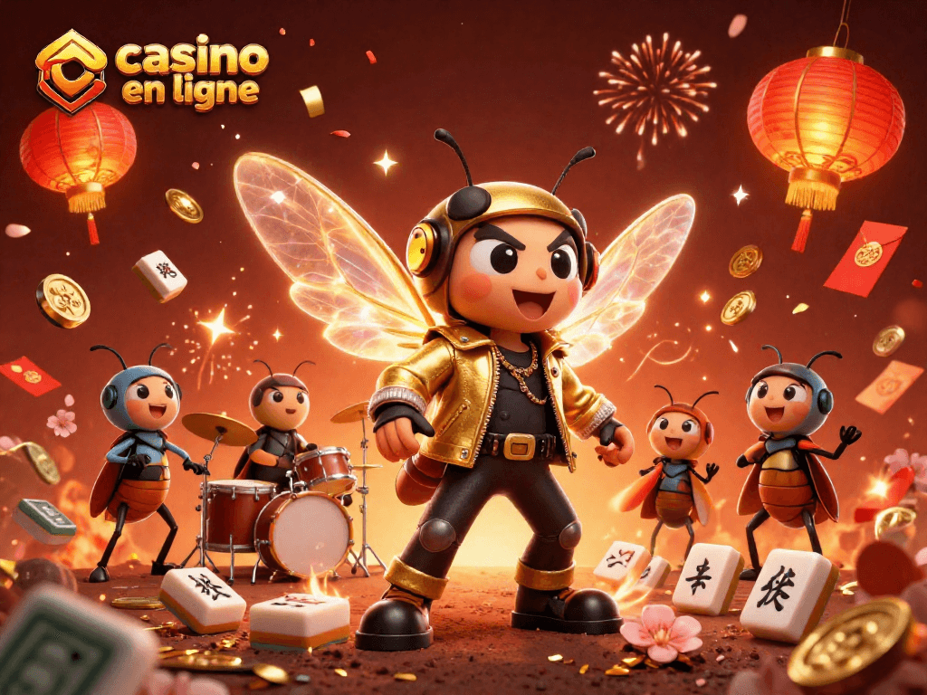 Gagnez aux jeux de casino en ligne avec des personnages colorés animés et des éléments festifs.