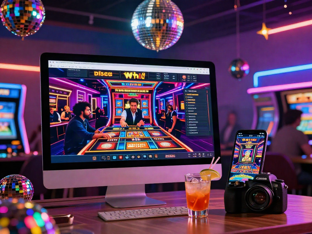 Plongée dans l'univers du DiscoWin casino, ambiance festive et jeux captivants.